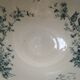 Old dish type bowl on foot, earthenware Iron earth blue Longwy Cute Birds Ø 27 cm