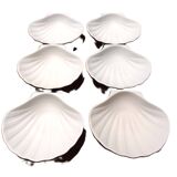 Set of 6 porcelain biscuit scallops