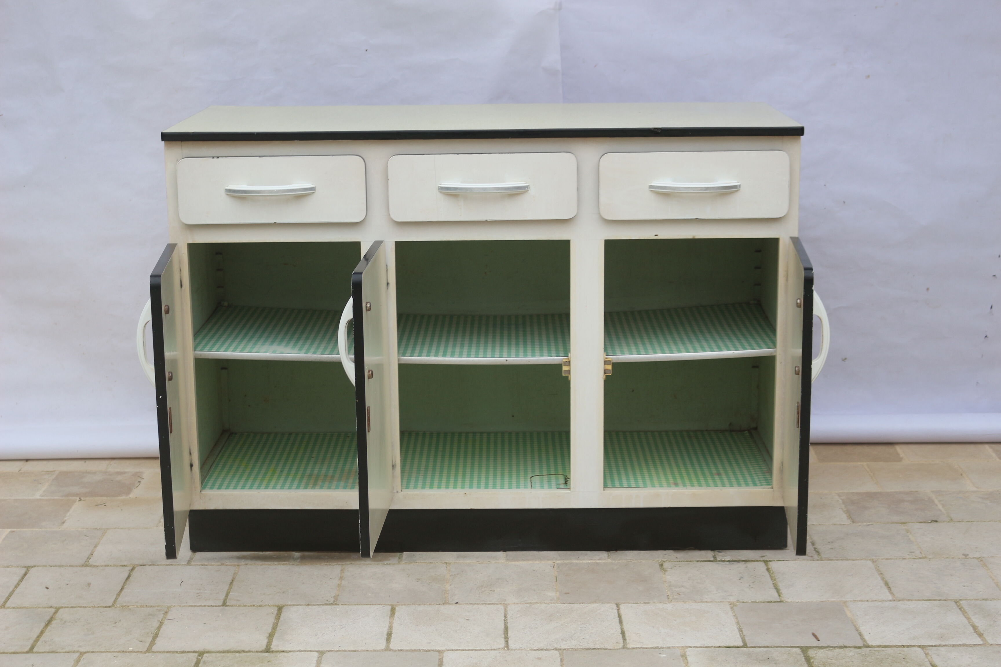 Low kitchen furniture formica ivory color