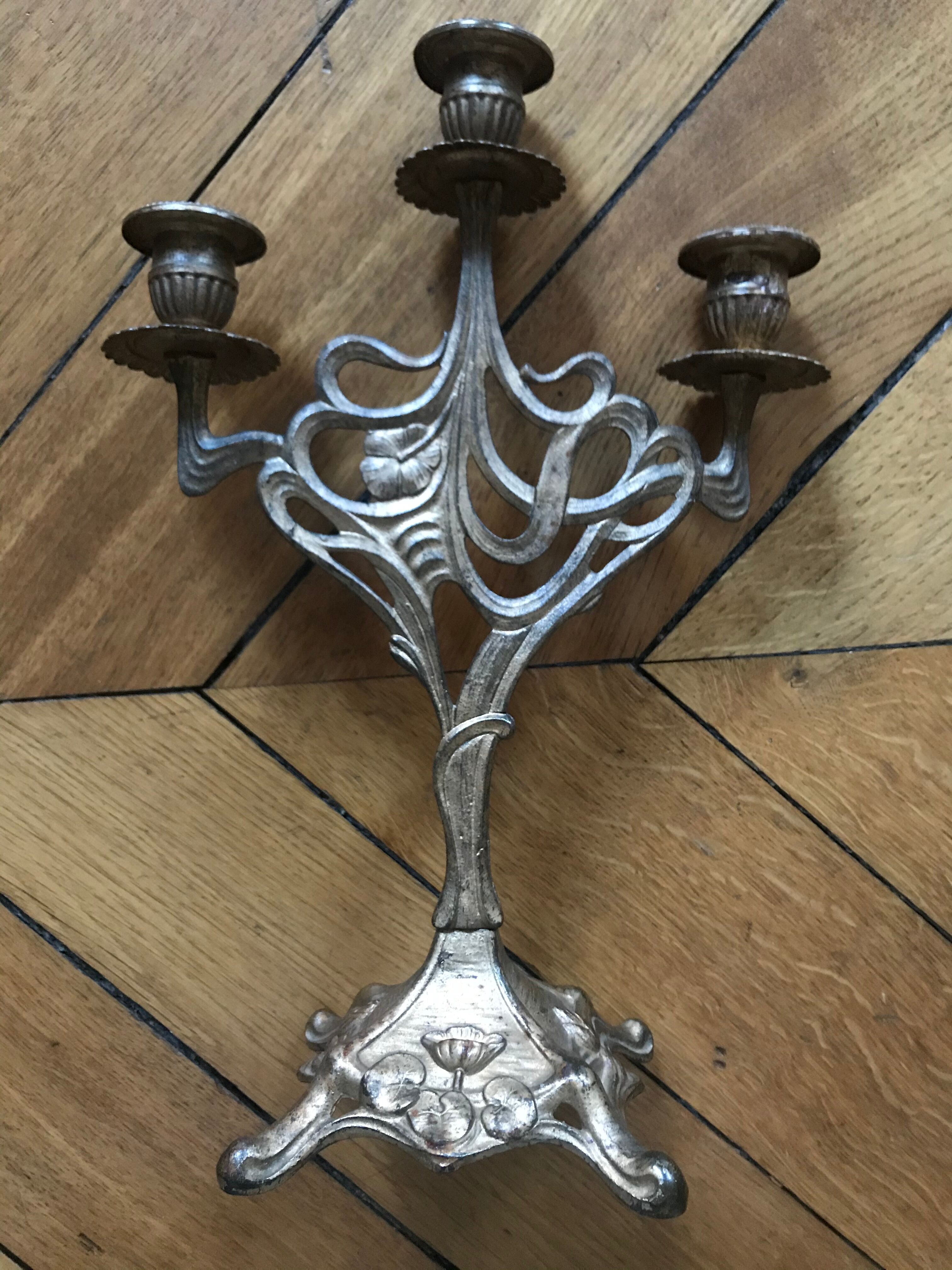 Chandelier Art Nouveau three fires