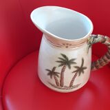 Large pitcher, palm pattern. Gourmet Pottery USA.
