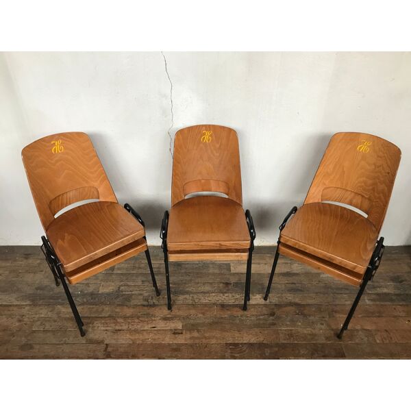 Série de 6 chaises Baumann tonneau vintage 1950 | Selency