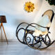 Rocking-chair black canned bentwood 1960-70