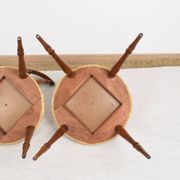 Pair of chairs in turned wood and fabric, vintage, dating from 1960.