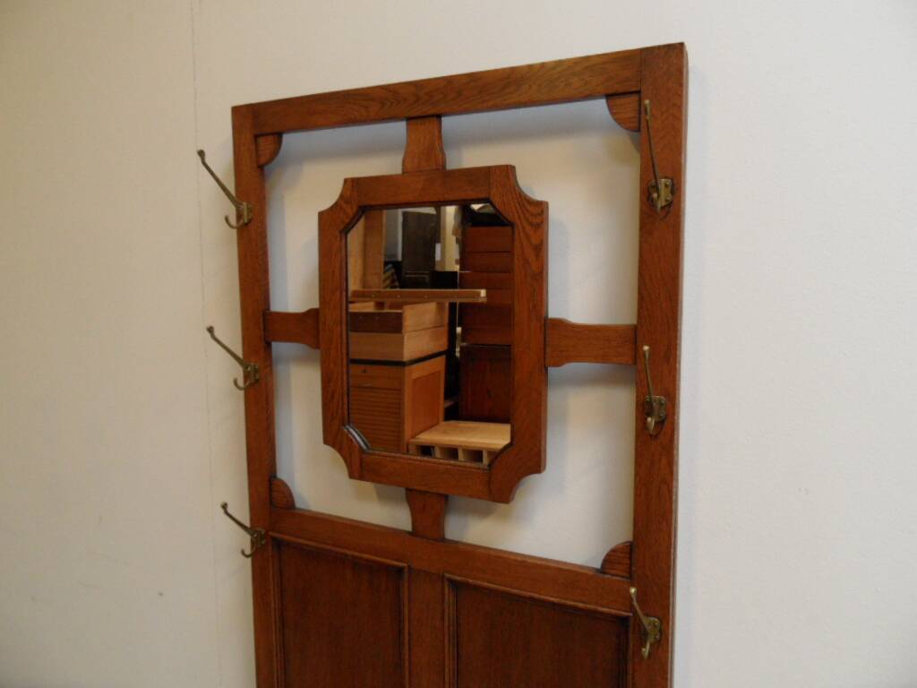 Antique oak entrance bench