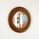 Round wicker mirror 1960