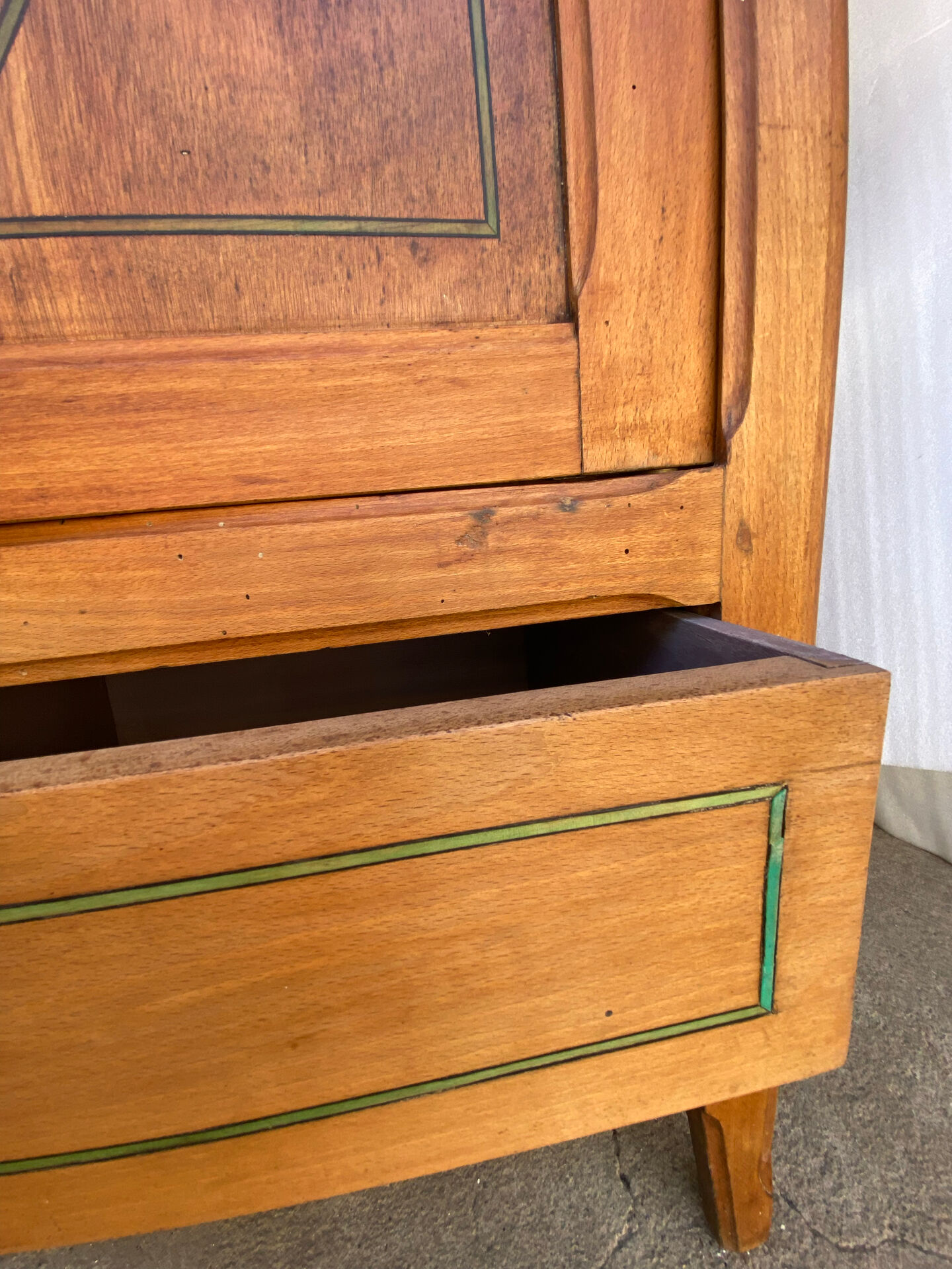 Art Deco wardrobe with oval mirror