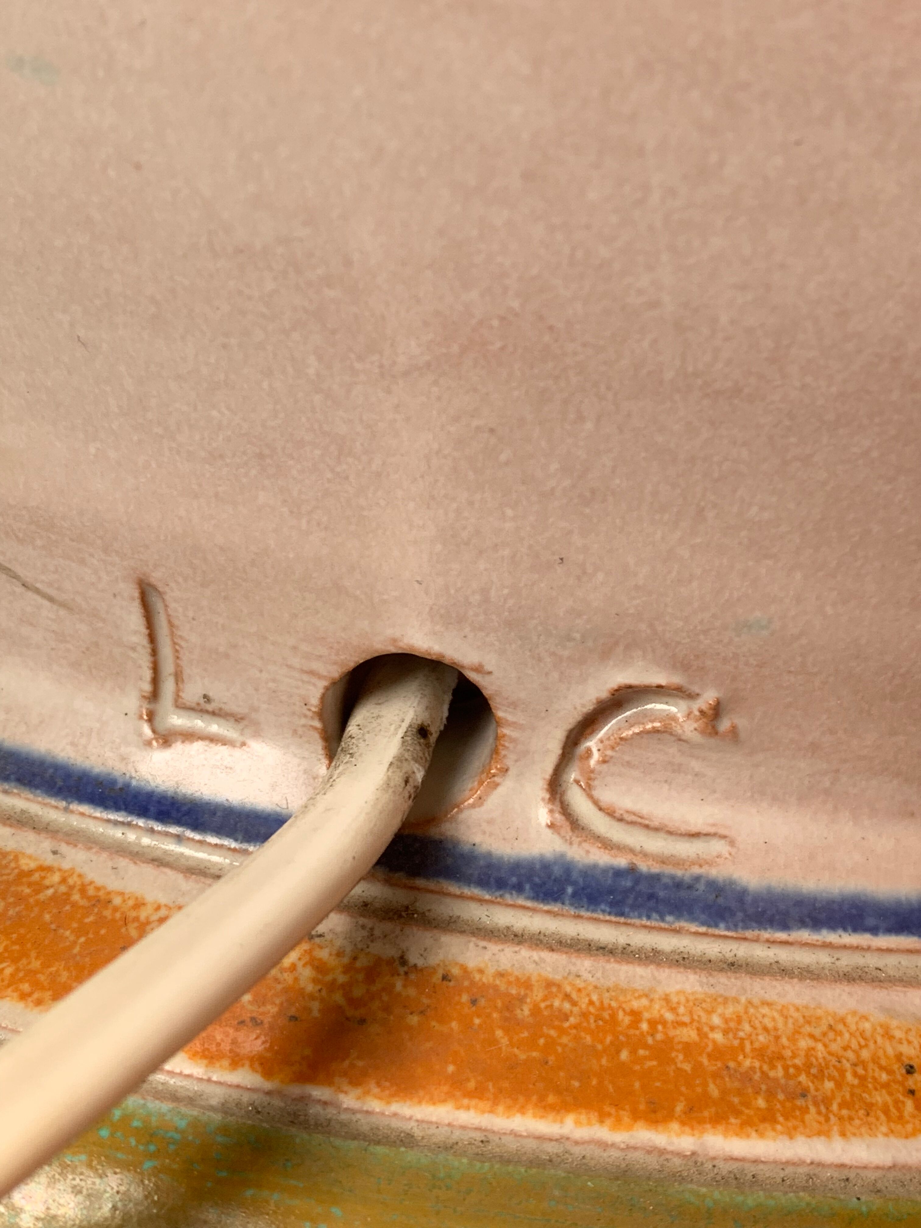 Vintage ceramic lamp foot