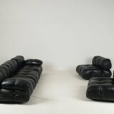Camaleonda Sofa in Black Leather by Mario Bellini for C&B Italia 1960s