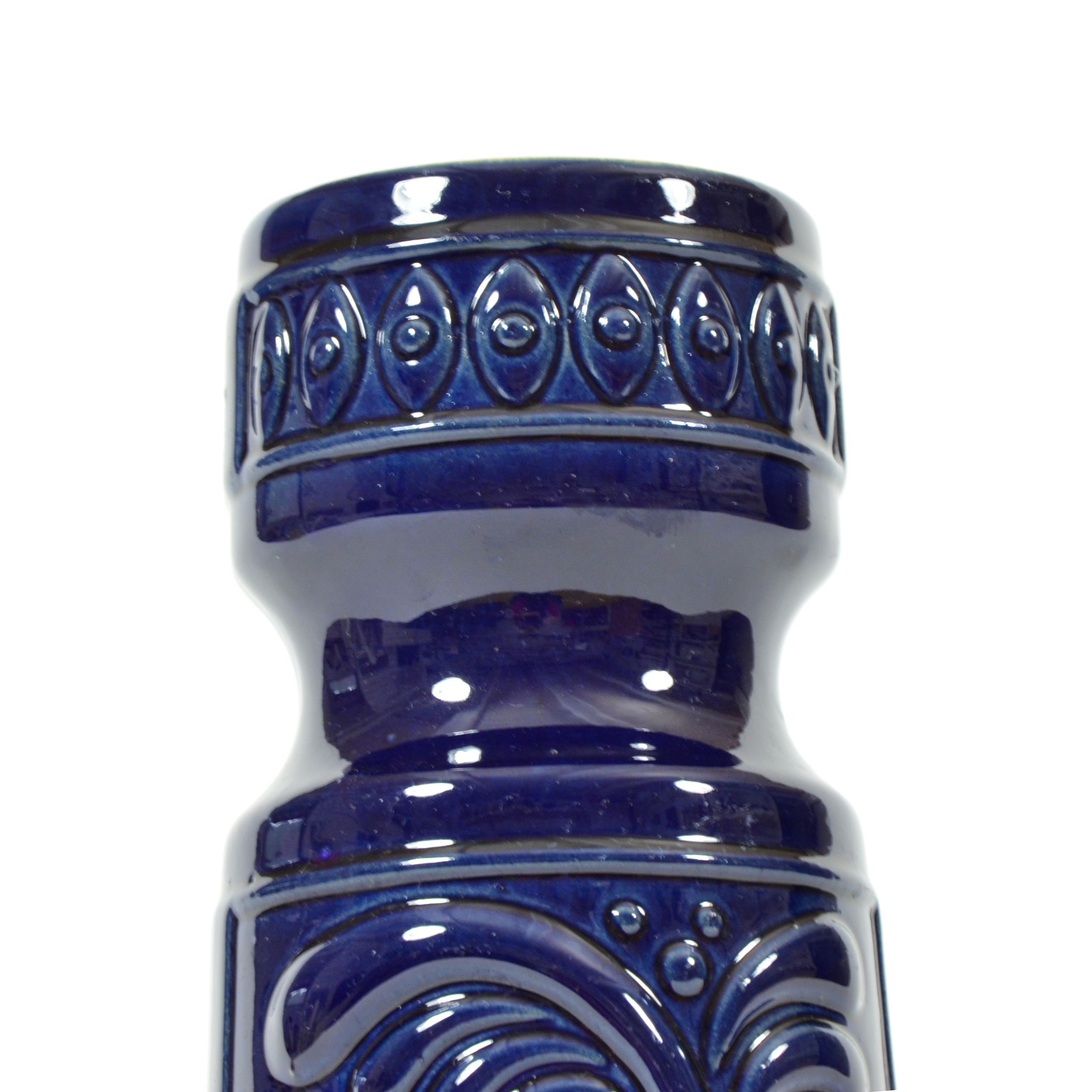 1960s blue pottery vase