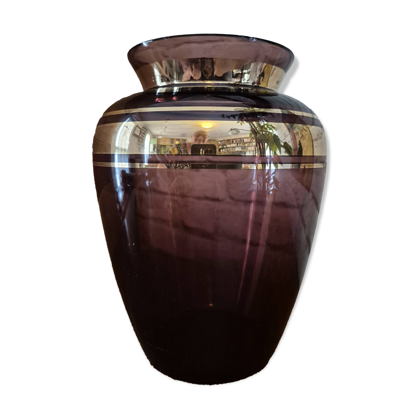 Vintage purple Boom d'Anvers ball vase