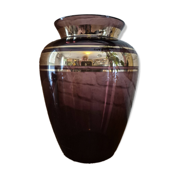Vintage violet Boom round vase from Antwerp