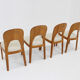 Vintage Danish solid teak dining chairs by Niels Koefoed 1960s set of 4