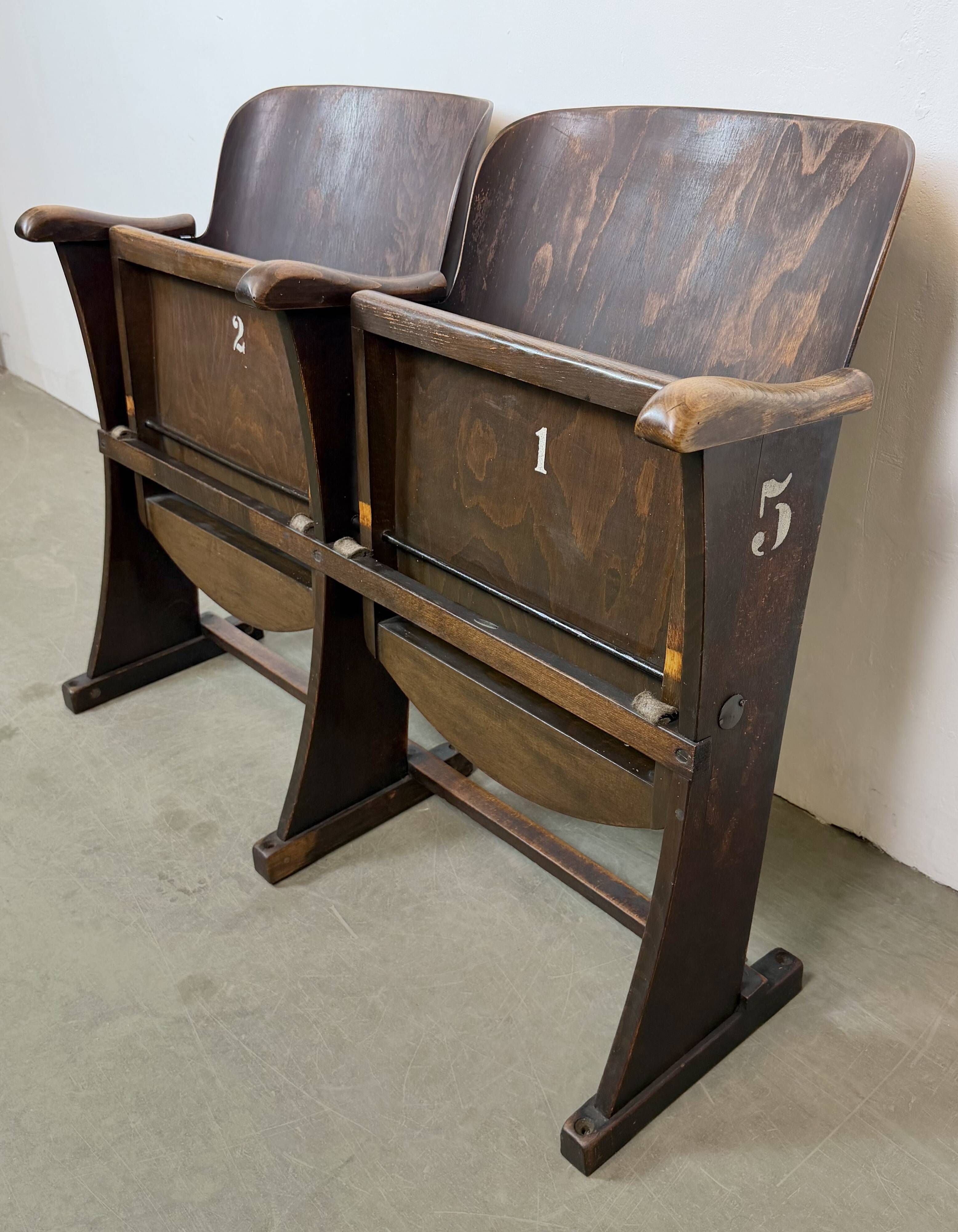 Vintage Two-Seat Cinema Bench from Thonet, 1950s