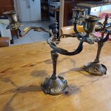 Pair of 19th century bronze candlesticks