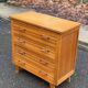 Scandinavian chest of drawers with compass legs, oak, 1950
