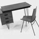 Mid Century Teak Hairpin Desk by Tijsseling 1960s