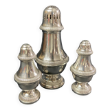 Sugar shaker salt pepper shaker silver metal Louis XVI