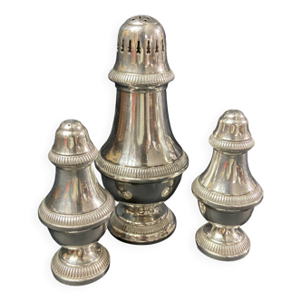 Sugar shaker salt pepper shaker silver metal Louis XVI