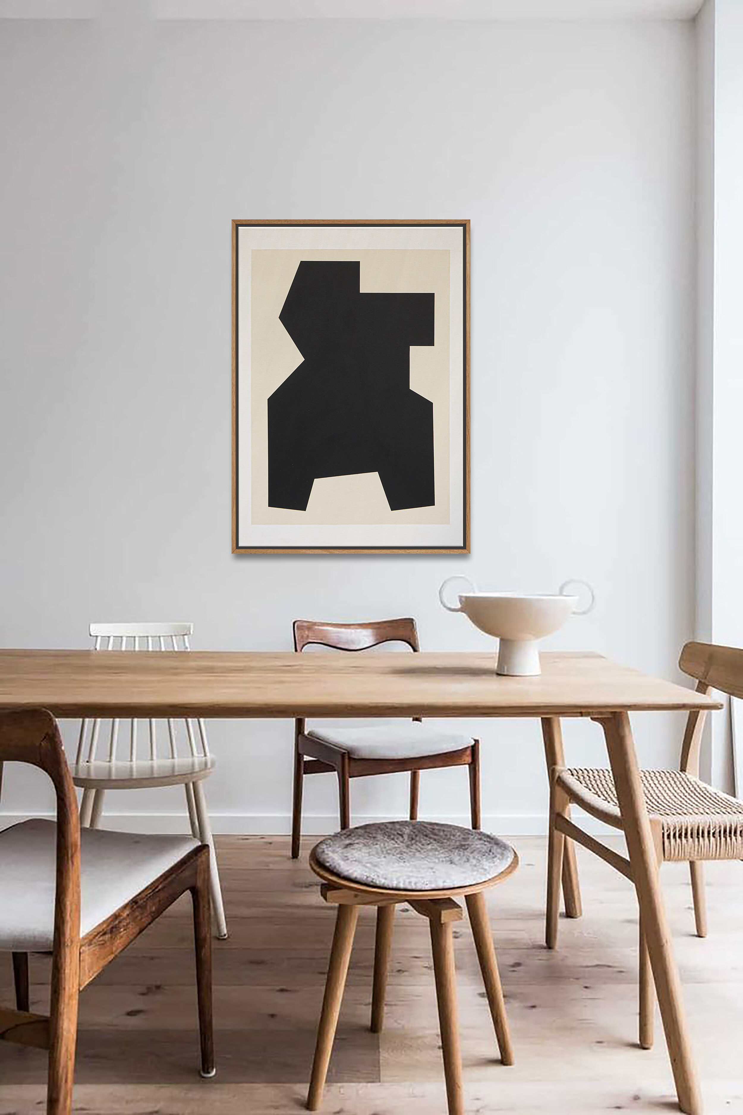 Peinture originale abstraite, Signe noir B04