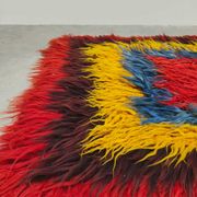 Vintage Turkish Tulu rug carpet 'Geometric colours'