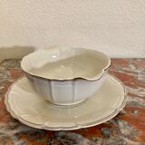 Limoges sauce boat A. Lanternier 1911 gold and blue edging