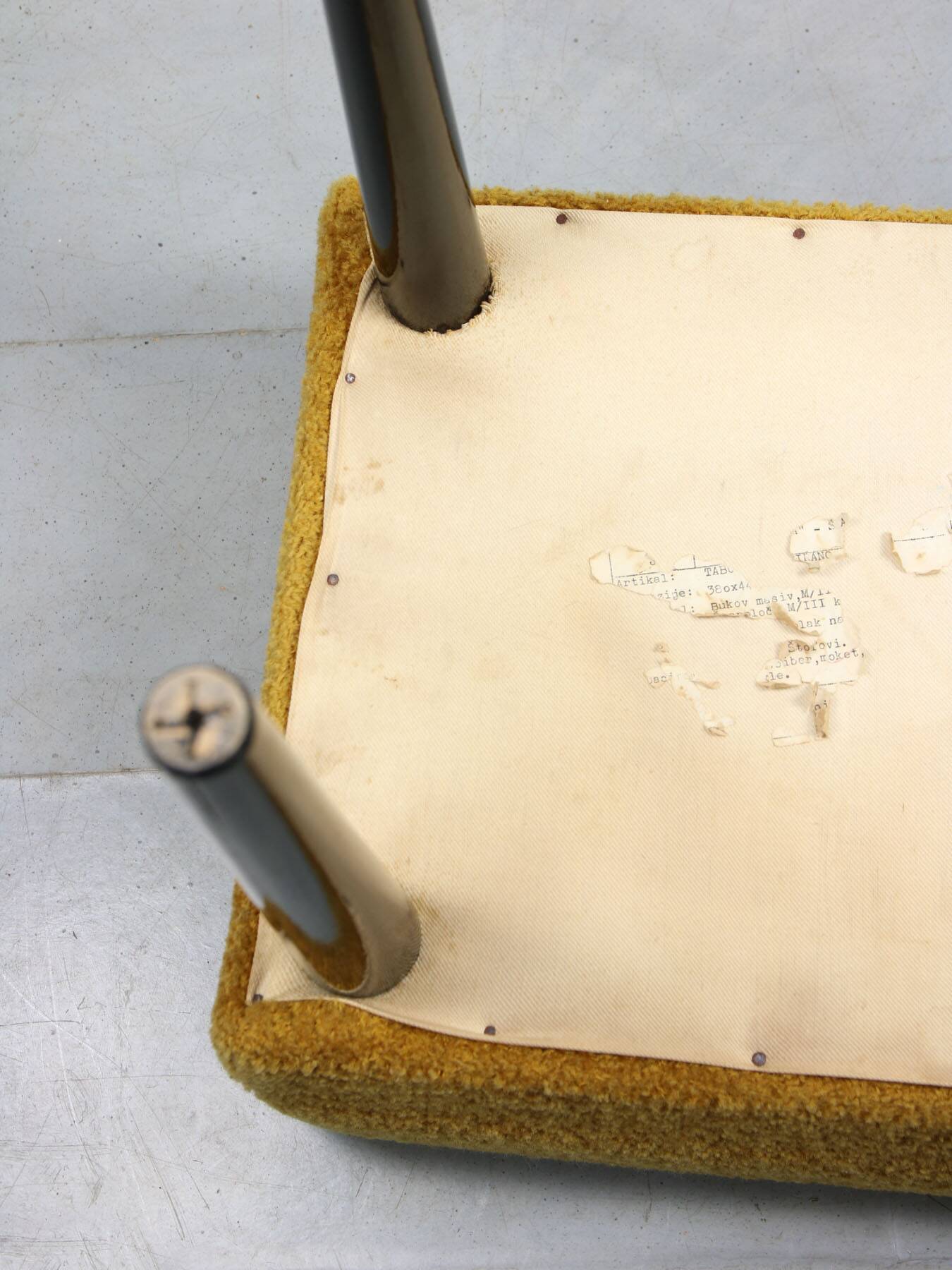 Mid-Century Pouf in Yellow