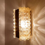 Pair Apliques Vintage Limburg, Golden Bubble Glass, 70s