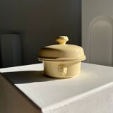 Glazed light yellow ceramic terrine