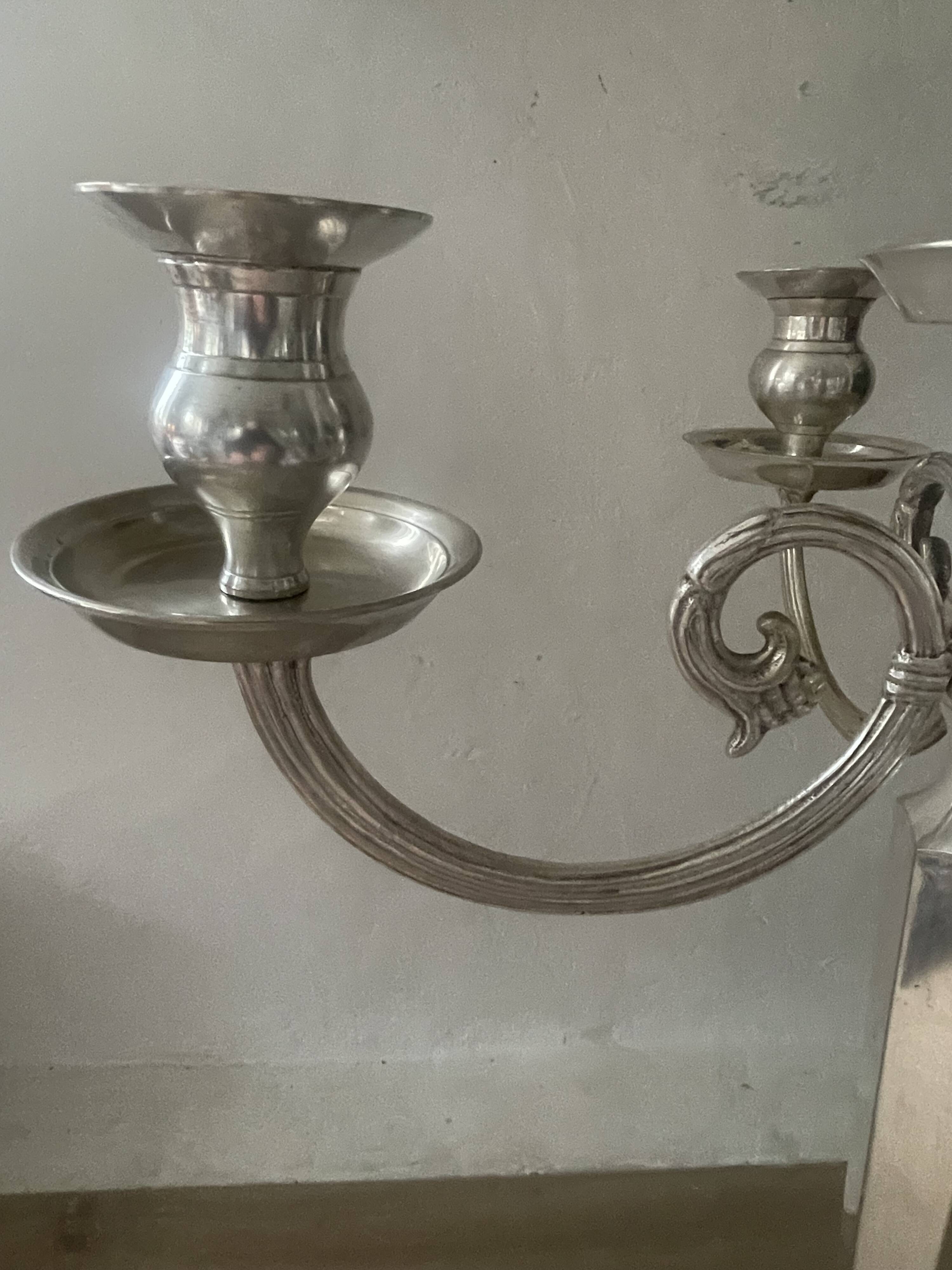 52cm silver-plated metal chandelier