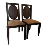 2 chaises Catherine Memmi bois Wengé