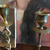 Three old candlesticks