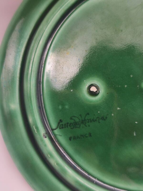 Ensemble de dessous de plat Sarreguemines vert – Céramique vintage