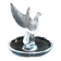 Lalique ashtray dish bird dove in frosted crystal and signed