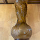 Ancient empoli vase moulded glass orange amber vine decor vintage #e558