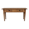 Vintage french rustic farmhouse oak side table, 1950s