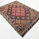 1955s Turkish Antique Pink & Blue Vintage Kilim Rug, 167x226Cm