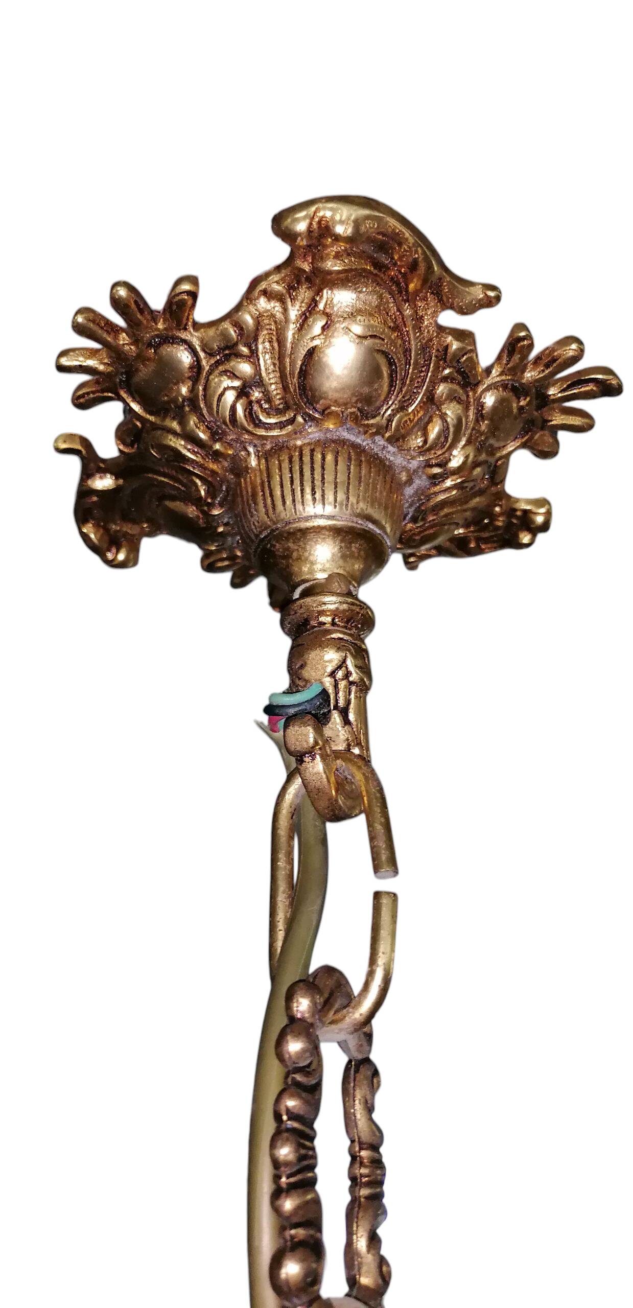 Lampadario in bronzo a 12 luci in stile Luigi XVI