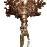 Lampadario in bronzo a 12 luci in stile Luigi XVI