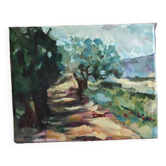 Tableau : chemin en Provence