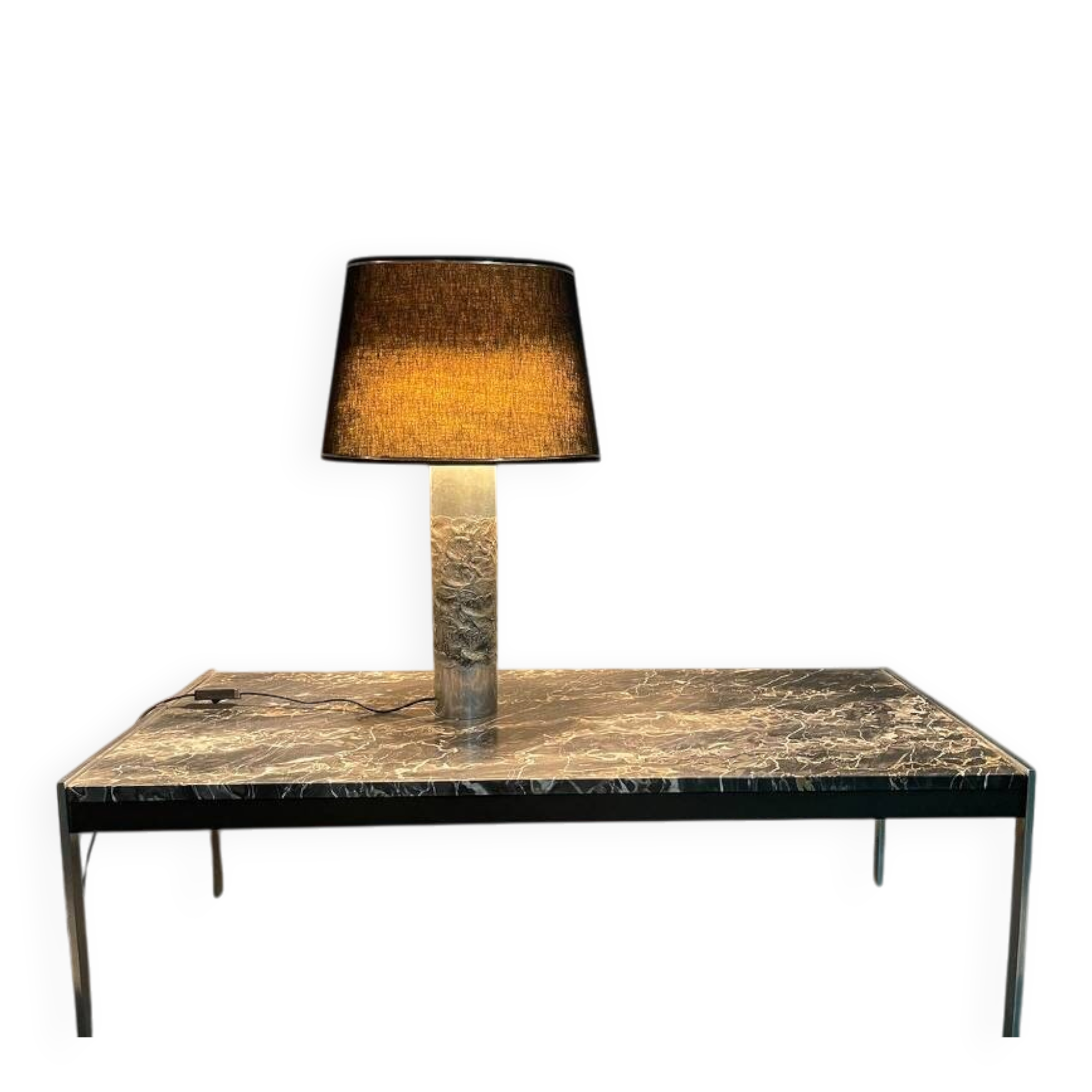 Brutalist Aluminium Table Lamp by Willy Luyckx for Aluclair. Belgium, 1960s