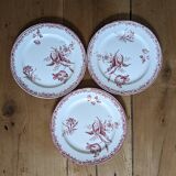 Three Fontanges Sarreguemines flat plates