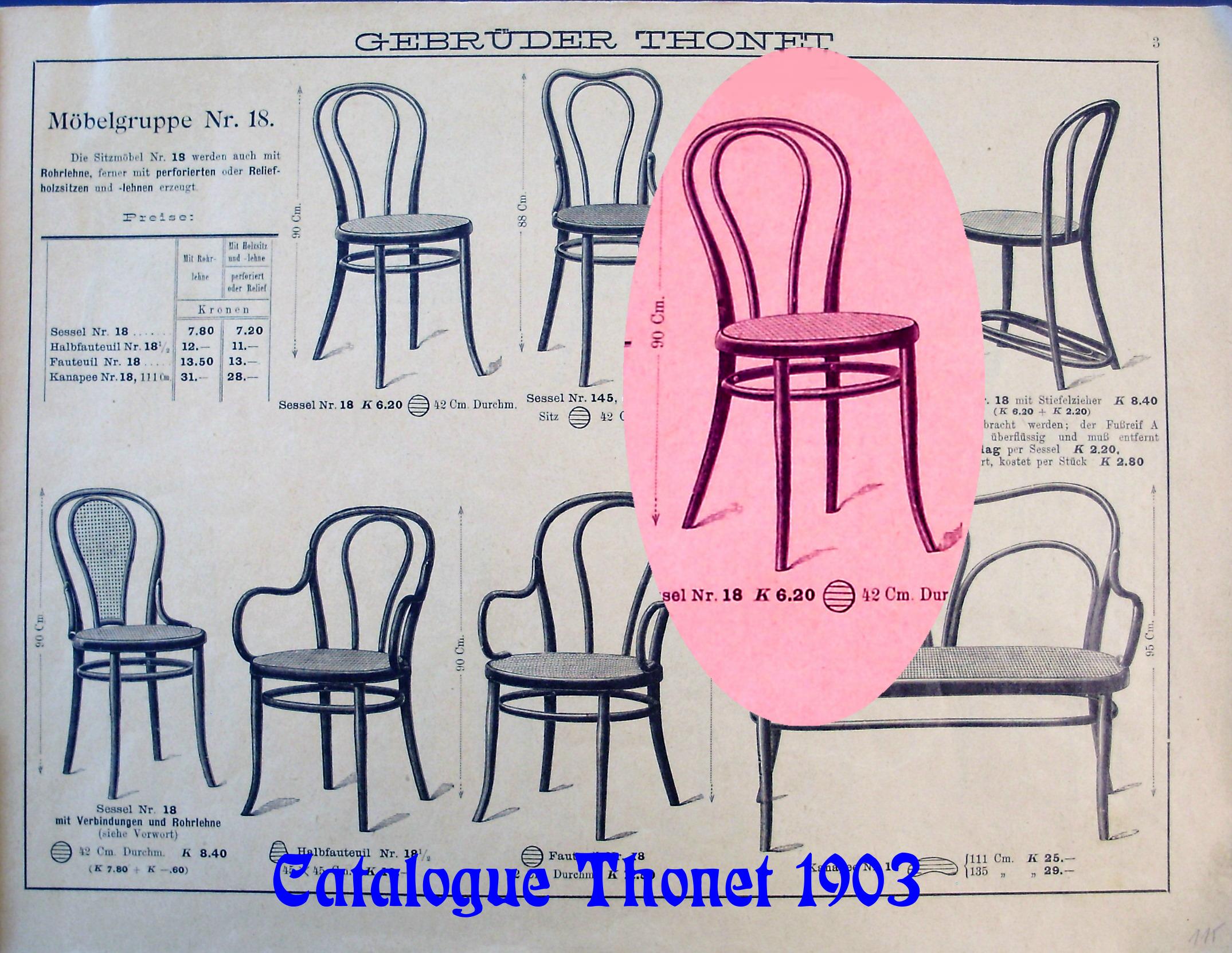 Viennese chair THONET N° 18 of 1900, canned bistro.