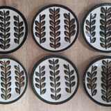 Set of 6 Rambouillet Boch plates 1966