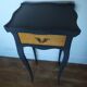 Old bedside painted in matte black and oiled wood