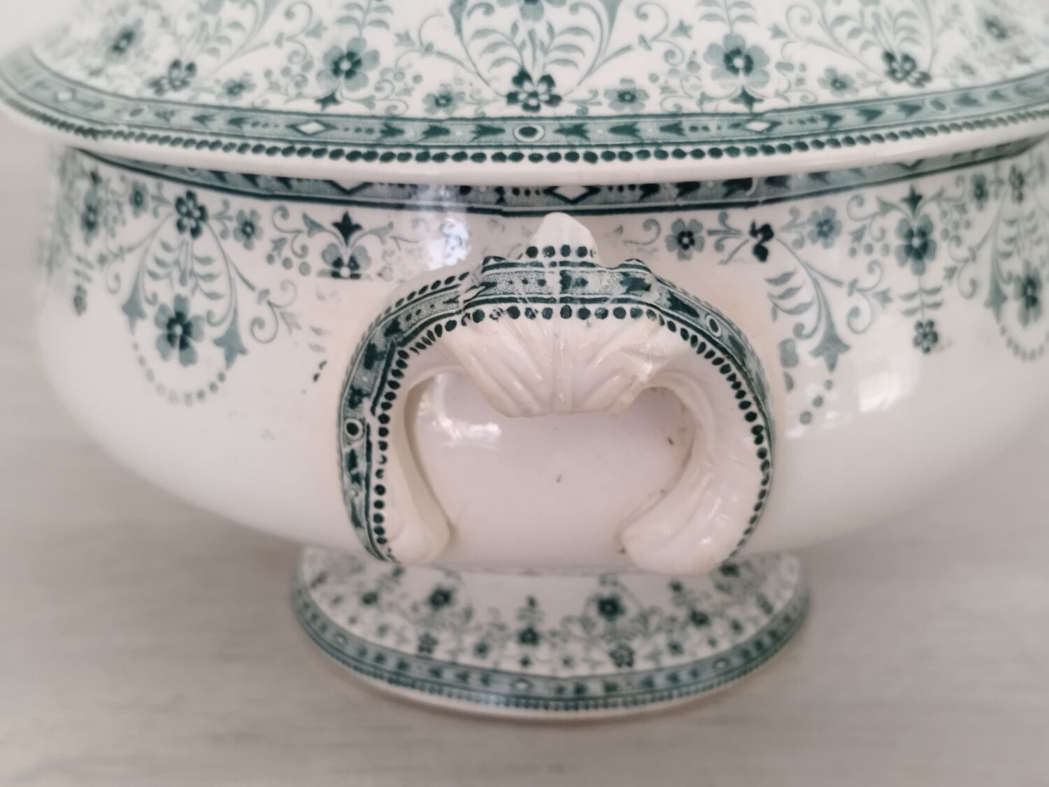 Vegetable soup tureen Old earthenware Saint Amand and Hamage Model Marceau