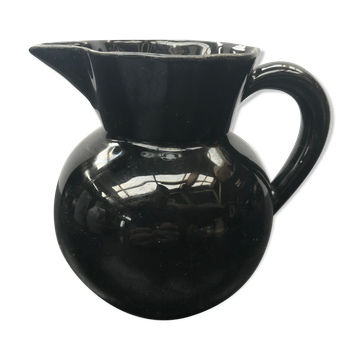 Ancien pichet céramique noire années 70 vintage