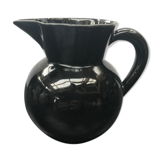 Former black ceramics pitcher vintage 70s