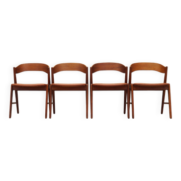 Set of four teak chairs, Danish design, 1970s, manufacture: Korup Stolefabr