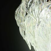 Superbe grand lustre en verre de Murano avec feuilles arc-en-ciel
